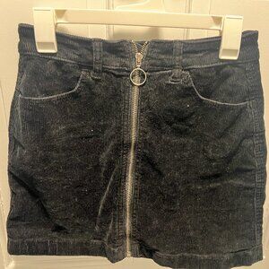 Sonoma Goods for Life Black Corduroy Mini Zip Front Skirt Size 5/27W